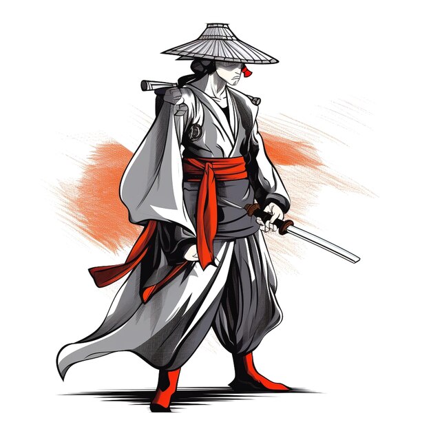 ilustração de samurai