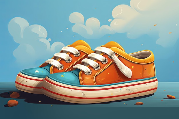 ilustração de sapatos infantis ilustração de desenho animado livro infantil