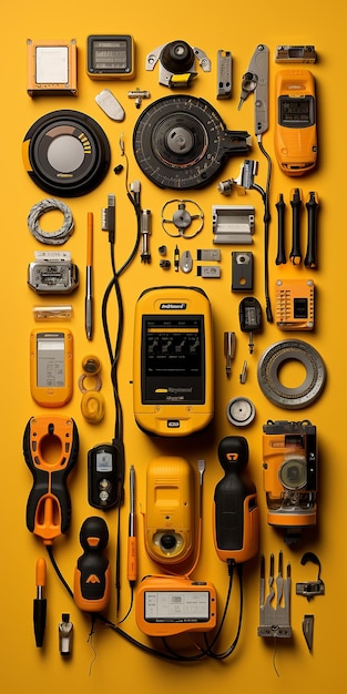 Ilustração de serviços elétricos isolados amarelos