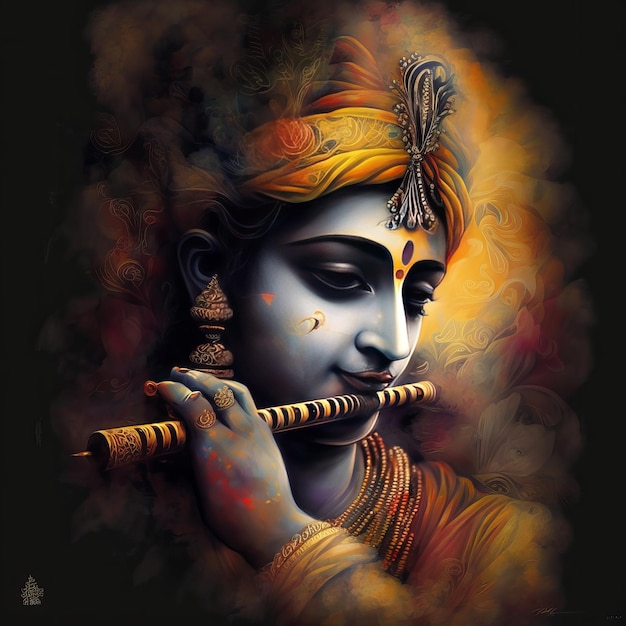 Ilustração de Shree Krishna para janmashtami Generative Ai