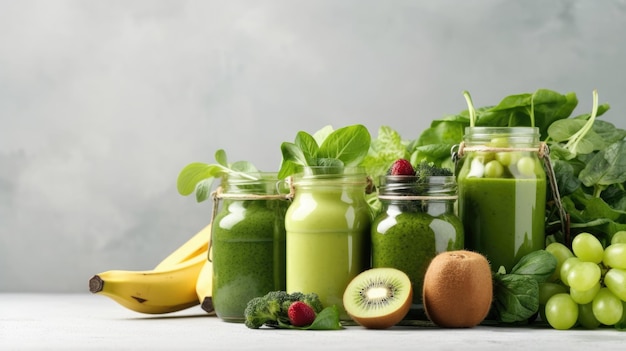 Ilustração de smoothie verde AI GenerativexA