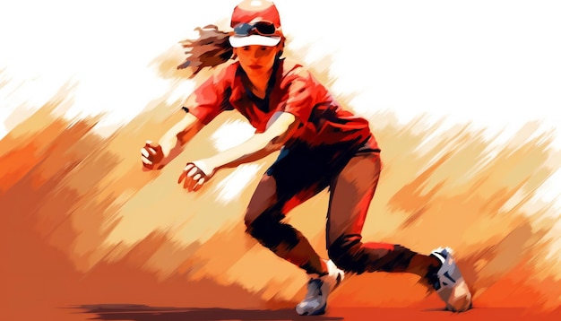 Ilustração de Softball Rapido de Meninas