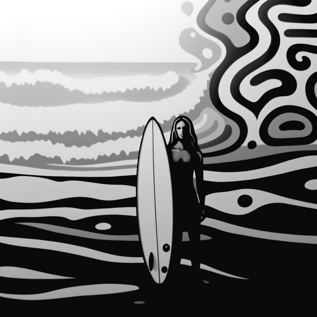 Foto ilustração de surfista