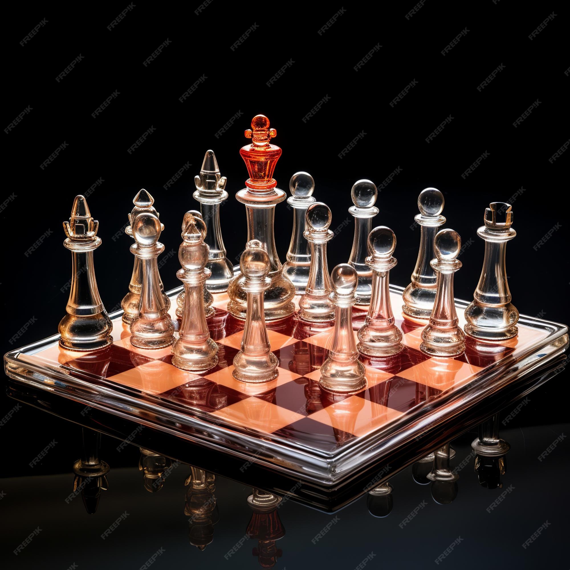 Glass Chess Set - Completo - Tabuleiro de Xadrez com