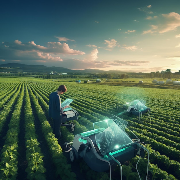 Foto ilustração de tecnologia de negócios agrícolas