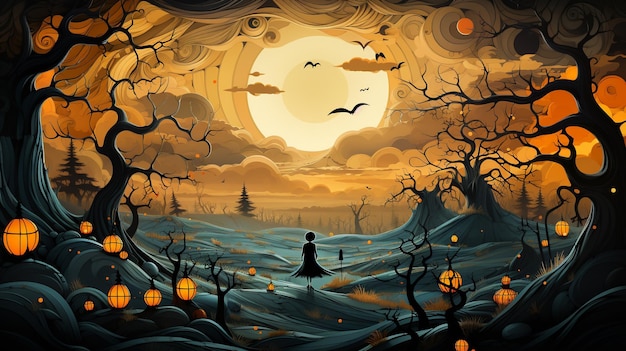 Ilustração de tema de Halloween para fundo