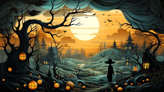 Ilustração de tema de Halloween para fundo