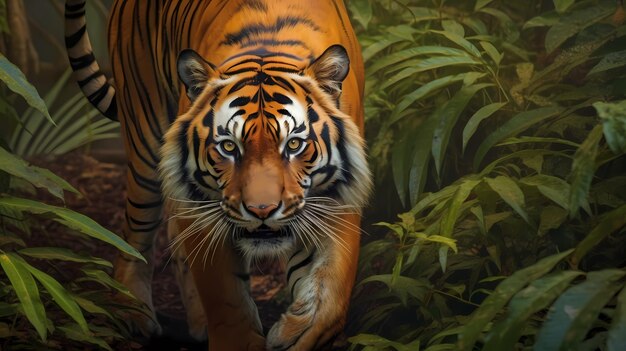 Ilustração de tigre colorido IA generativa