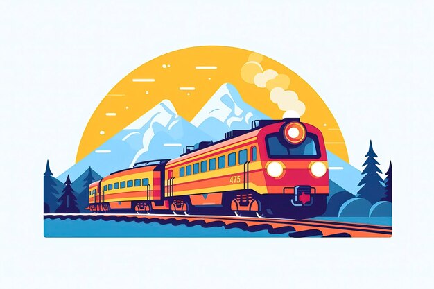 Ilustração de trem Ilustração de transporte IA generativa