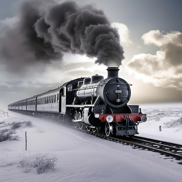 Foto ilustração de trem na estrada de ferro