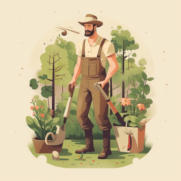 Ilustração de um agricultor