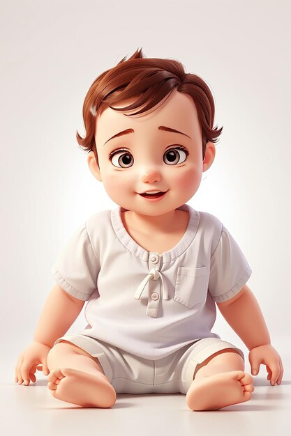 Foto ilustração de um bebê em fundo branco