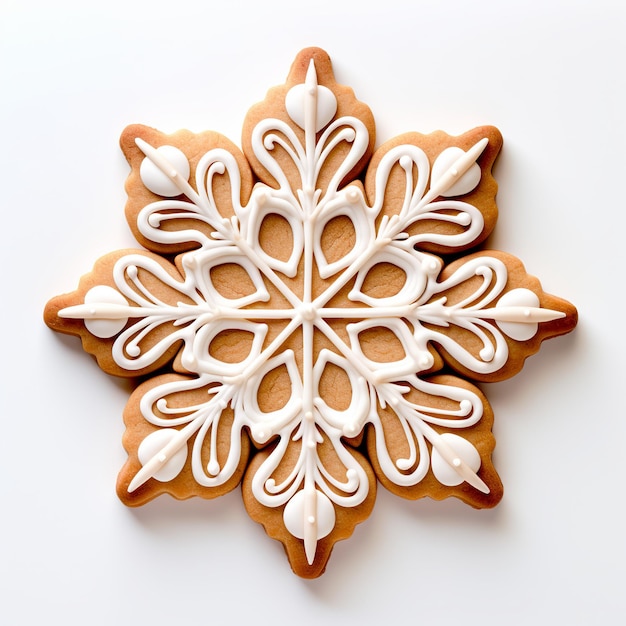 ilustração de um biscoito de floco de neve de natal com fundo branco