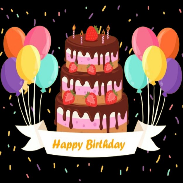 Ilustração de um bolo de velas de aniversário