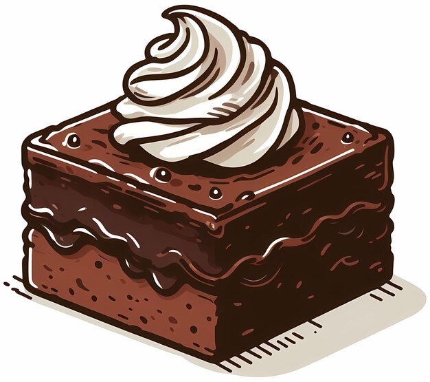 Ilustração de um brownie limpo e simples