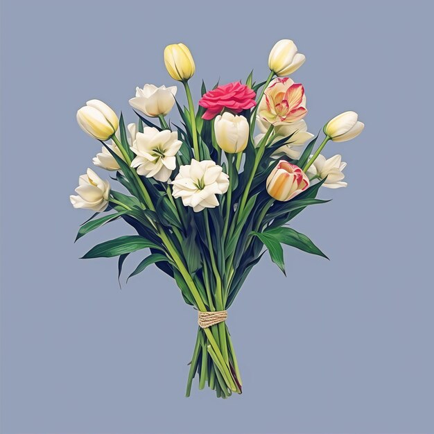 ilustração de um buquê de várias flores isoladas