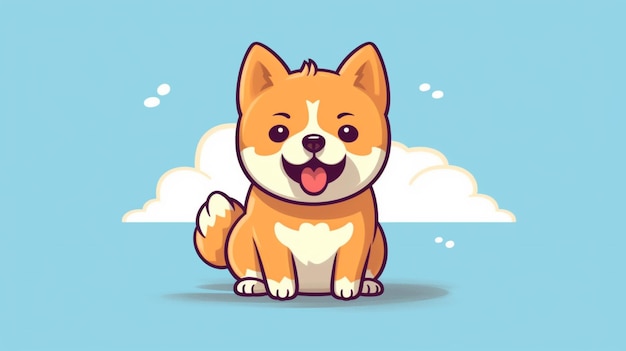 Ilustração de um cão Shiba Inu bonito