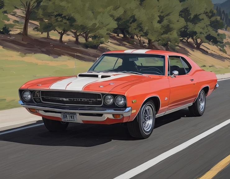 Foto ilustração de um carro em um fundo limpo