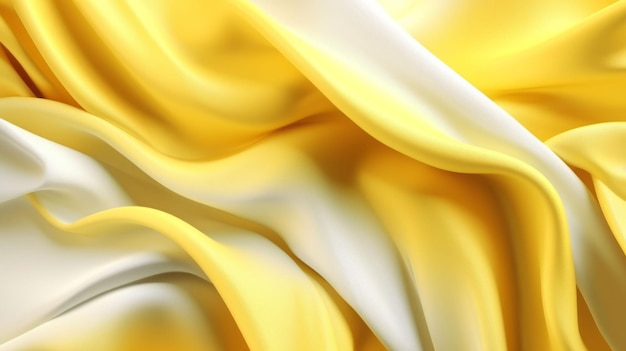Ilustração de um close detalhado de um tecido com padrões amarelos e brancos