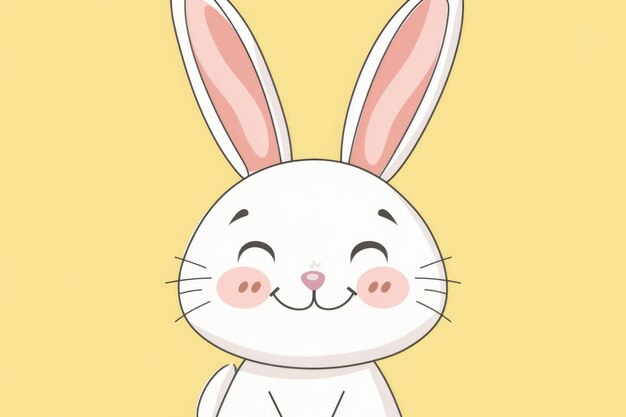Ilustração de um coelho adorável com bochechas gordinhas e olhos expressivos