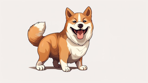 Ilustração de um corgi bonito em um fundo claro e isolado