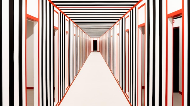 ilustração de um corredor com um número de branco