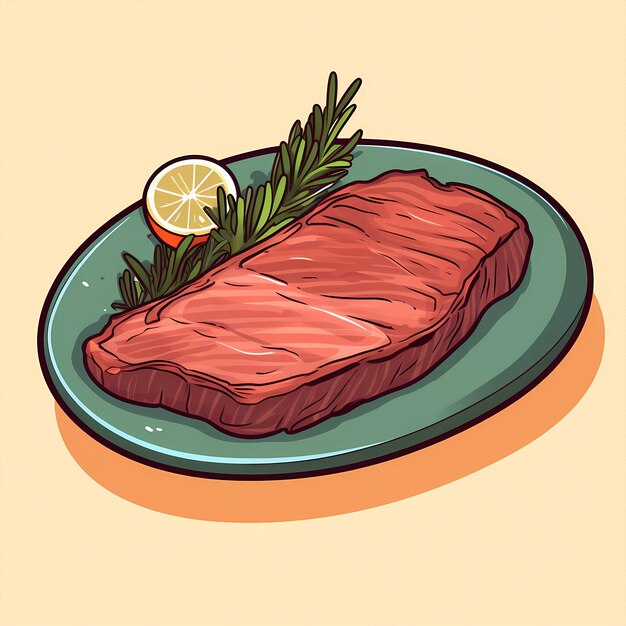 Ilustração de um delicioso bife