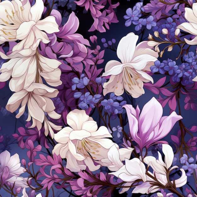 Ilustração de um design de padrão floral