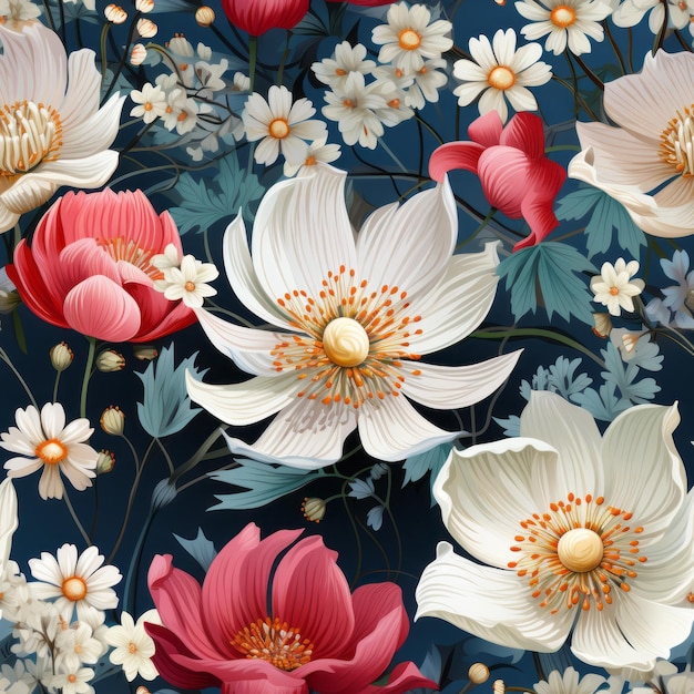 Ilustração de um design de padrão floral