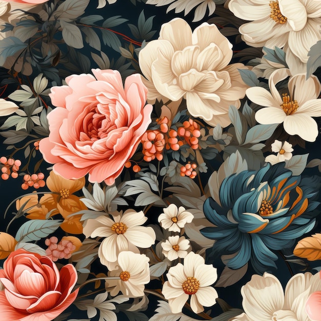 Ilustração de um design de padrão floral