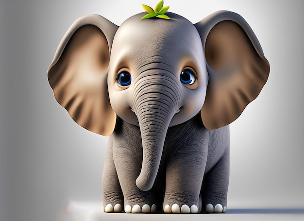 Ilustração de um elefante em diferentes poses e ângulos para colagem ou clipart