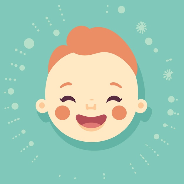 ilustração de um estilo simples de bebê feliz