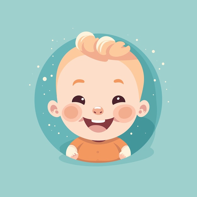 ilustração de um estilo simples de bebê feliz