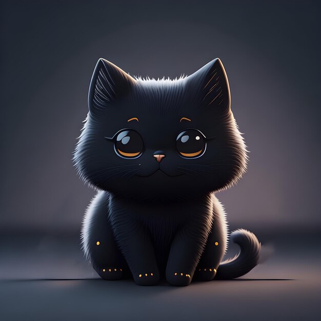 Ilustração de um felino malhado perfeito para design e materiais publicitários gato preto e branco