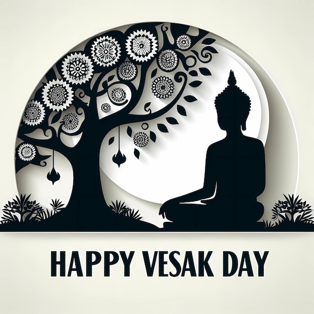 Ilustração de um feliz dia de vesak