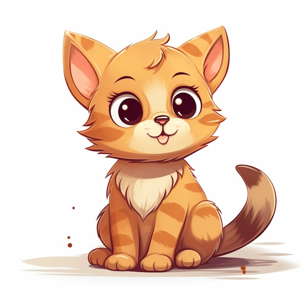 ilustração de um gatinho fofo fofo sentado