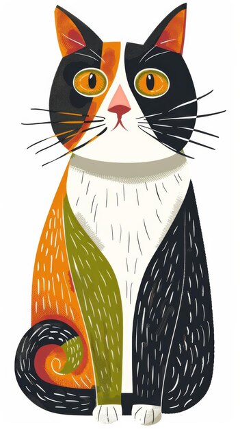 Ilustração de um gato bonito