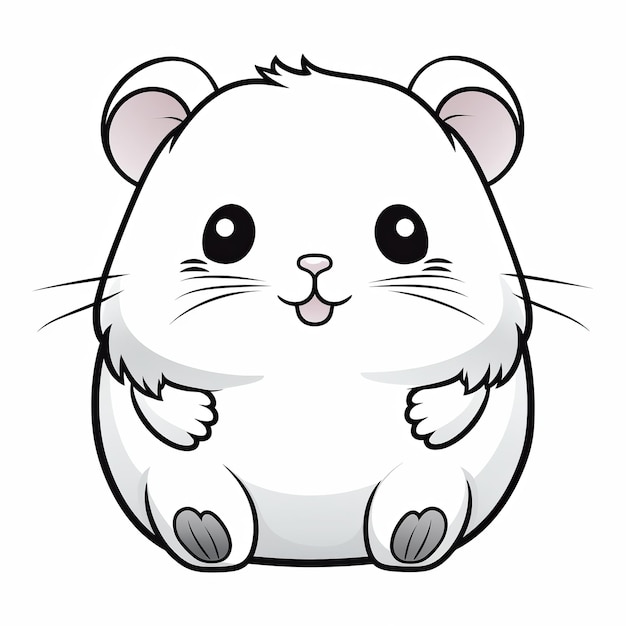 ilustração de um lindo hamster squishmallow Páginas para colorir para crianças