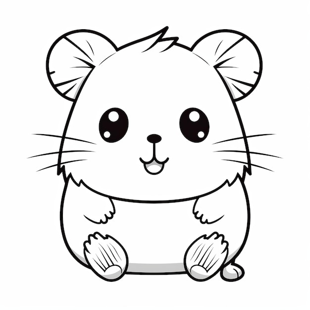 ilustração de um lindo hamster squishmallow Páginas para colorir para crianças