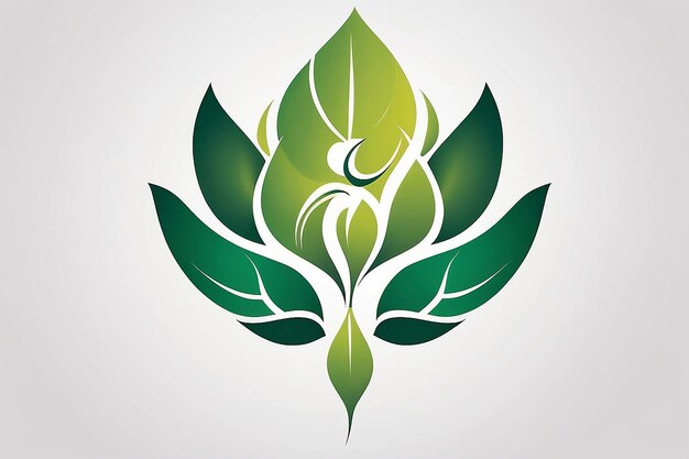 Ilustração de um logotipo humano de folha com fundo isolado