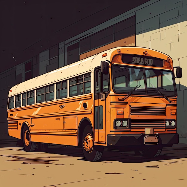 Ilustração de um ônibus escolar