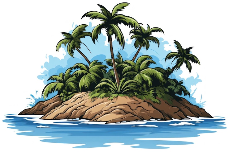 Foto ilustração de um paraíso em uma ilha tropical
