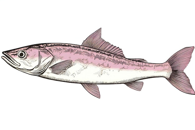 Ilustração de um peixe sardinha em um fundo branco