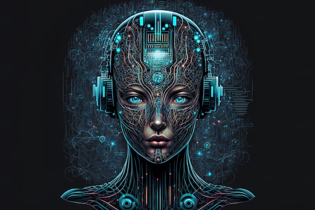 Ilustração de um retrato de inteligência artificial