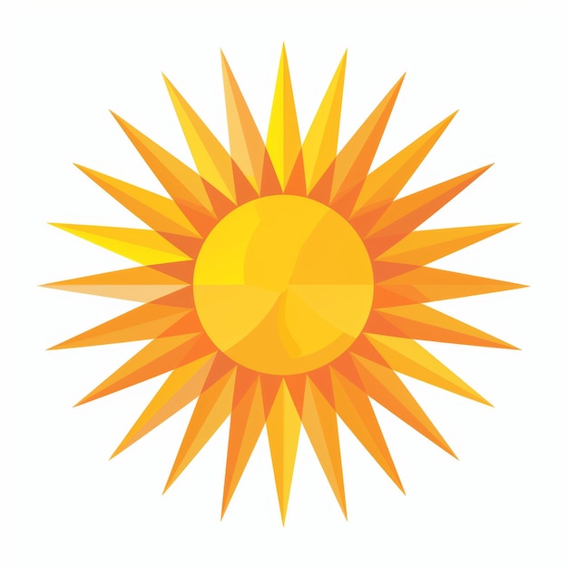 Ilustração de um sol simples e plano com raios ousados para uma aparência refrescante