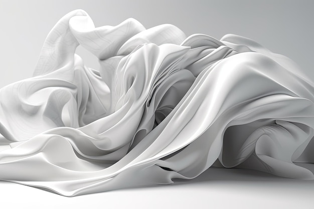 Ilustração de um tecido branco flutuando ao vento criado com a tecnologia generative ai