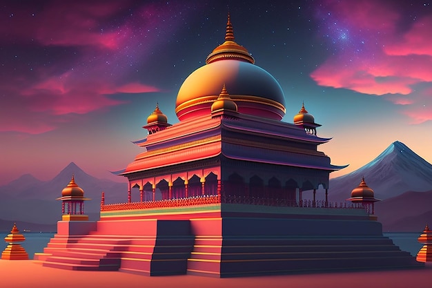 Ilustração de um templo hindu