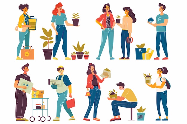 Ilustração de um vetor de cuidados comunitários