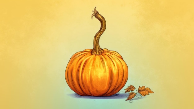 Ilustração de uma abóbora de Halloween em tons castanhos