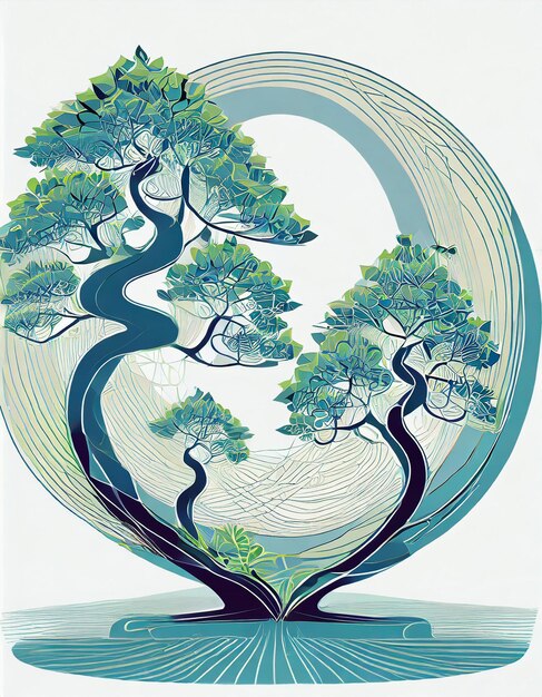 Ilustração de uma árvore de cânfora